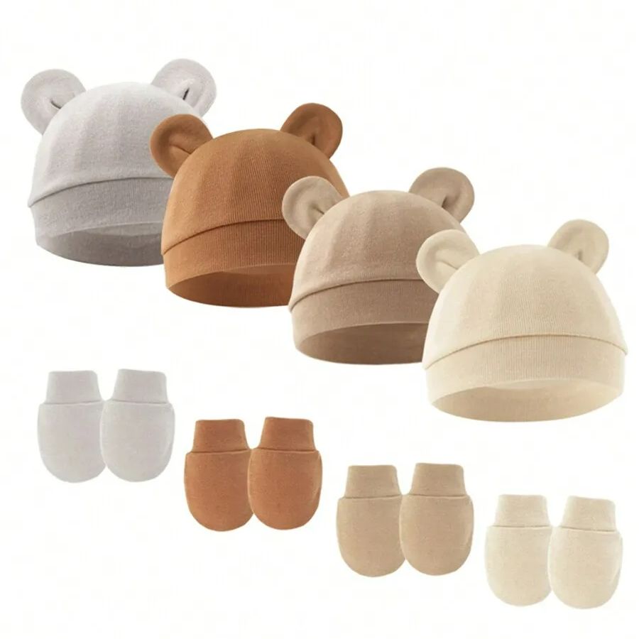 Baby Mittens Scratch - Baby Mädchen Hut Handschuhe Set Baumwolle
