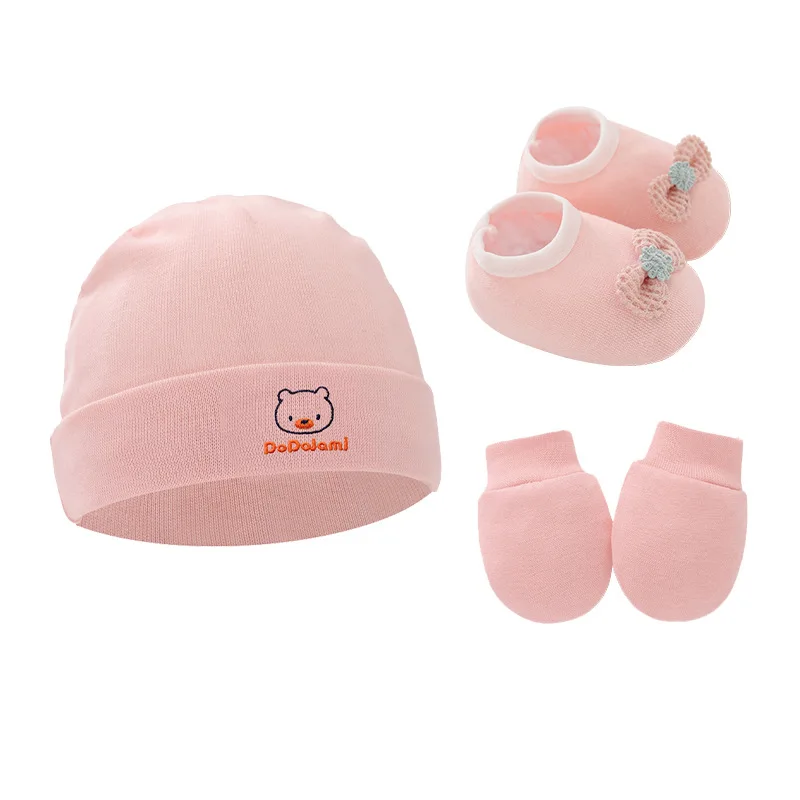 Baby Mittens Scratch - 3 Teile/satz Neugeborenen Hut Handschuhe Schuhe