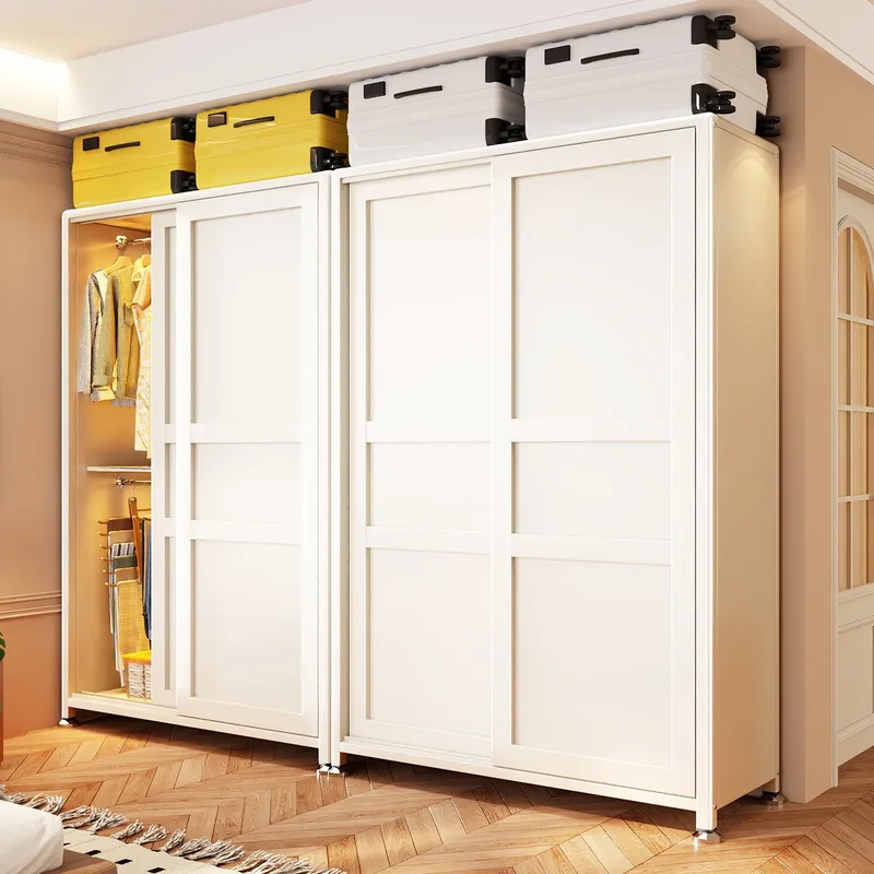 Baby Clothing Storage - Stahlschrank für den Haushalt, Schlafzimmer-Schiebetürschrank, Kleiner