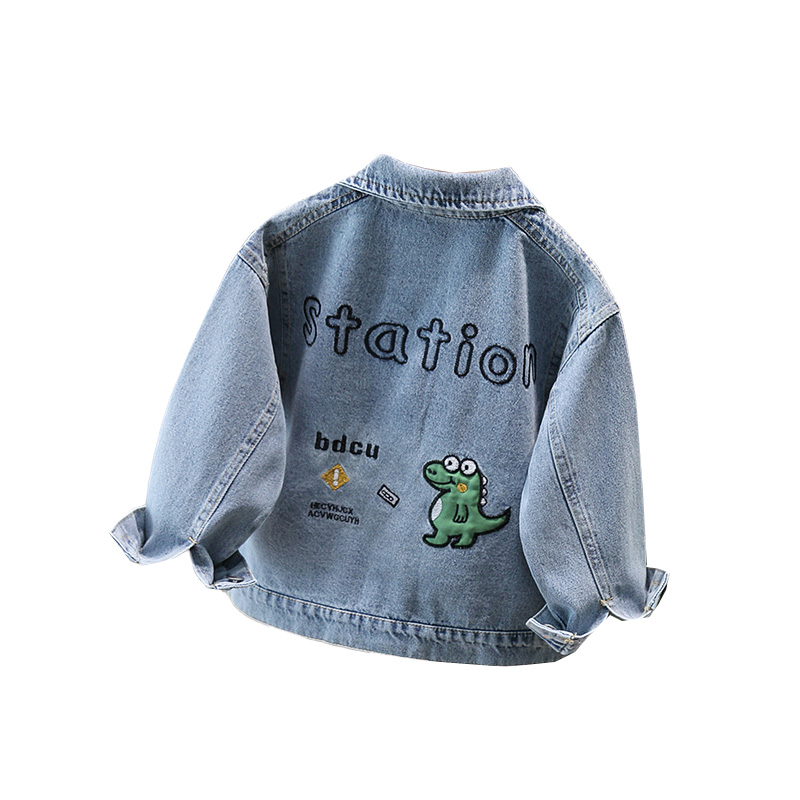 Baby Clothing Sizes - Niedlicher Stil Baby-Kind-Jeansjacke mit Dinosaurier für