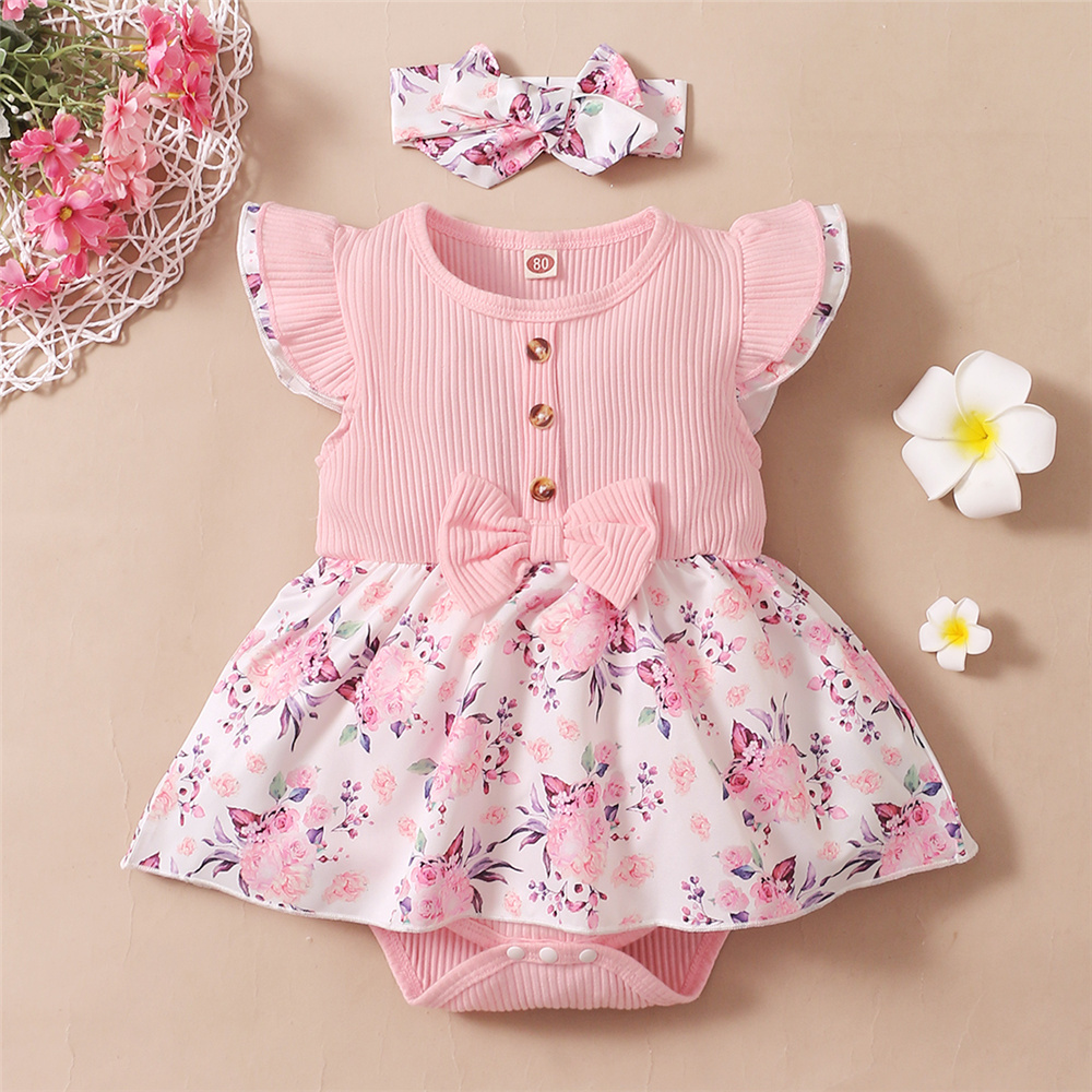 Baby Clothing Online - 0-18 Monate Baby Mädchen Blumenspielanzug Kleid