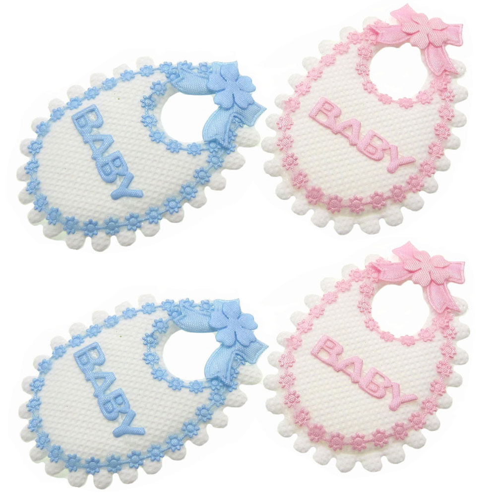 Baby X Clothing - 12 Stück handgefertigte Stoff-Baby-Lätzchen-Applikationen für Babyparty,